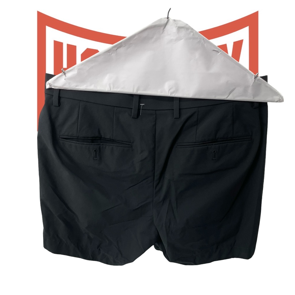 Classic Black Men's Flat Front Shorts - Picture 2 of 5